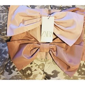 Zara Pink Bow Accent Top